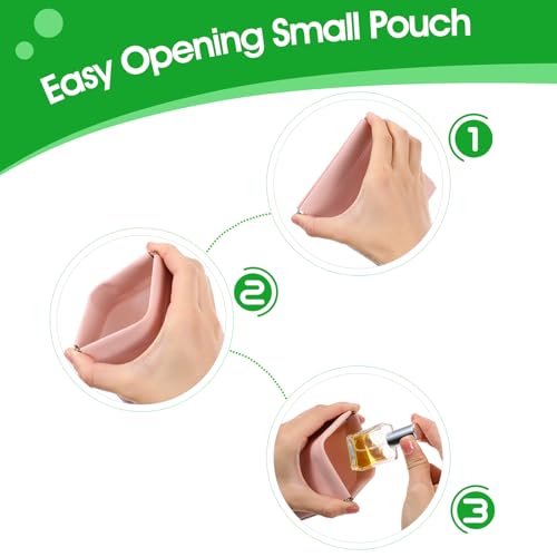 Leather Organizer Pouches for Purse - 4 Pack Snap Closure Mini Bags