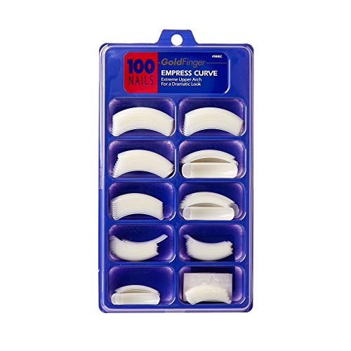 Goldfinger Long French False Nail Tips - Empress Curve Acrylic Half Cover