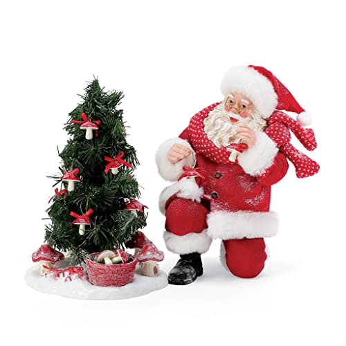 Santa and Mushroom Tree Figurine Set - Christmas Traditions Decor