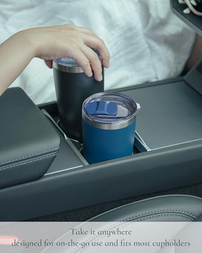20oz Navy Blue Insulated Travel Coffee Tumbler with 2 Lids
