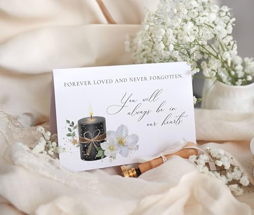 Elegant Sympathy Card with Wax Seal - STARDUST Series, 6.7x4.5 in