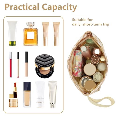 Ethereal Small Checked Travel Makeup Bag with Brush Holder