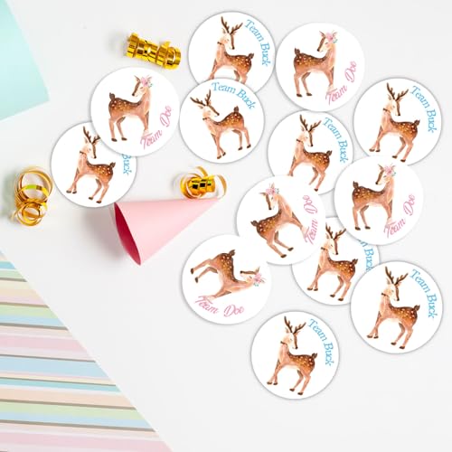 72 Pcs Bambi Gender Reveal Stickers for Baby Shower Party