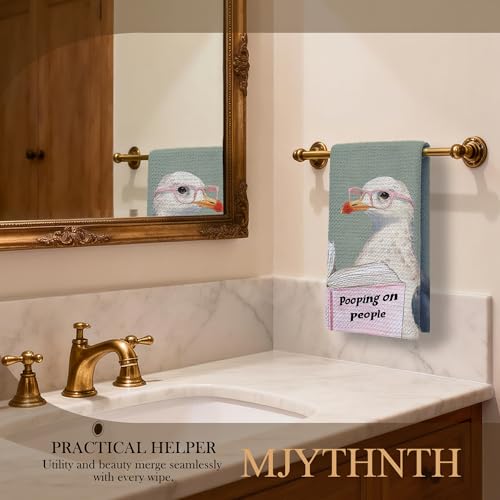 Funny Seagull Decorative Hand Towels – 16x24 Inches, Unique Gifts