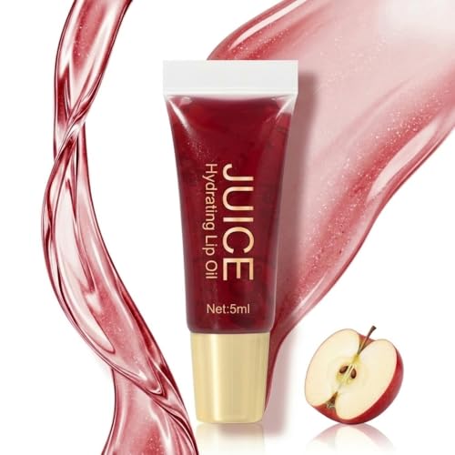 FYNLA Moisturizing Lip Oil - Non-Sticky Glass Shine Tinted Lip Gloss #06 Crisp Apple
