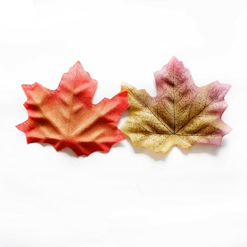 Luvhua 100 Pcs Odor-Free Artificial Maple Leaves - 16 Mixed Colors, 8cm