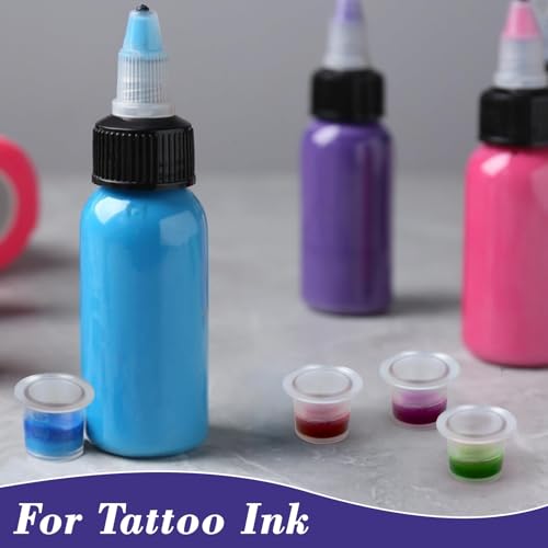 RAQEHO Plastic Tattoo Ink Caps 100PCS Small Non-Spill Cups Mini Size
