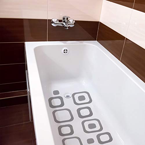Patelai 20 Pcs Non-Slip Shower Stickers, Adhesive Bath Treads - Gray