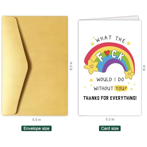 Funny Thank You Card for Men & Women - Thanks for Everything