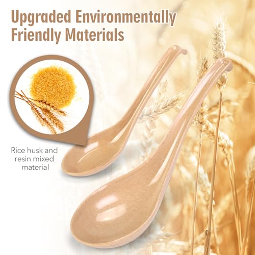 Eco-Friendly Wheat Straw Soup Spoons Set of 2 - Durable & Biodegradable