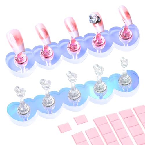 MAYEEN Magnetic Nail Art Display Stand & Practice Holder Set