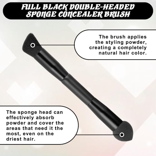 Eldraqth 2pcs Dual-Ended Hairline Brushes with Sponge Tip for Root Touch Up