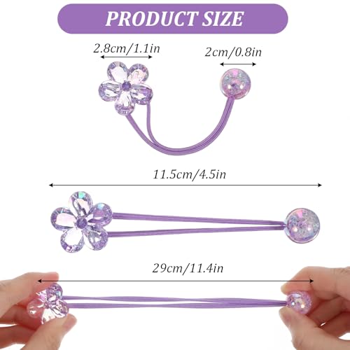 Tyqour 6 Pcs Bubble Hair Ties for Girls, Colored Camellia Rubber Beads