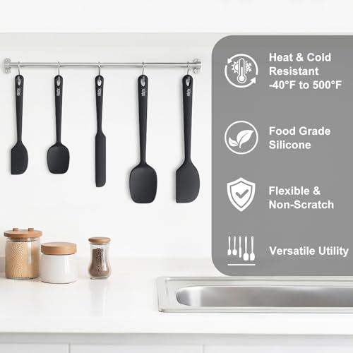 Redfly 5-Piece Heat-Resistant Silicone Spatula Set for Cooking