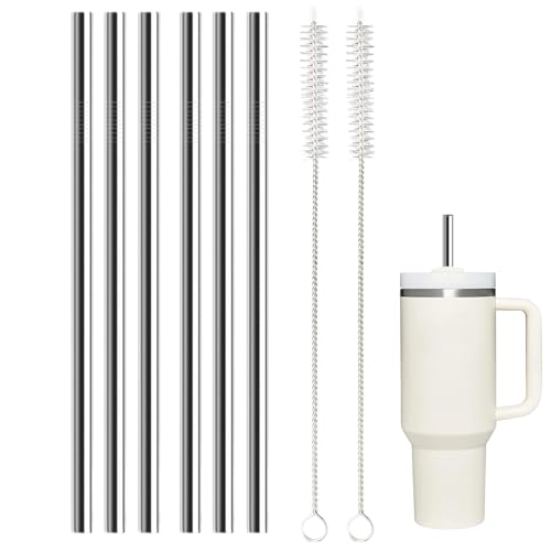 6 Pack Stainless Steel Straws for Stanley Tumbler - Reusable & Durable