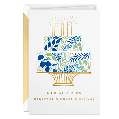 Hallmark Signature Birthday Card - Great Person Design with Gold Foil