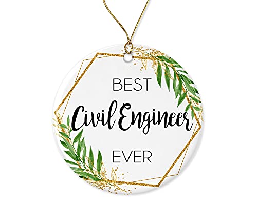Civil Engineer Christmas Ornament - Double-Sided Ceramic Keepsake Gift