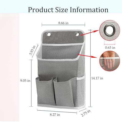 Hanging Wall Organizer with Pockets for Home & Office - Grey