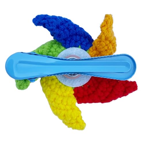 Coolideas Handmade Crochet Yarn Hair Clip Windmill Barrette Cute Hair Accessory