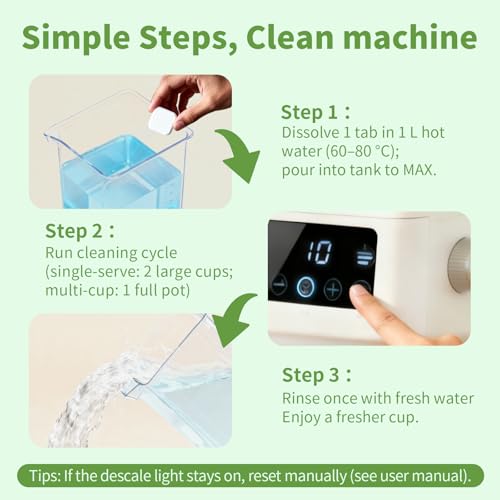 ORIENTLEAF Coffee Maker Cleaner Tablets - 12 Pack for All Brands