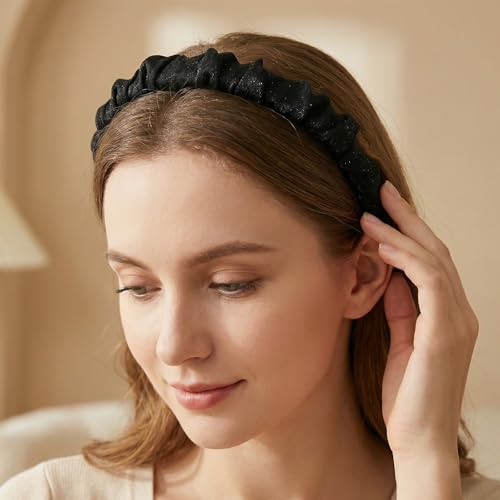 2PCS Retro High Skull Headband with Teeth Non-Slip Pearl Hair Band