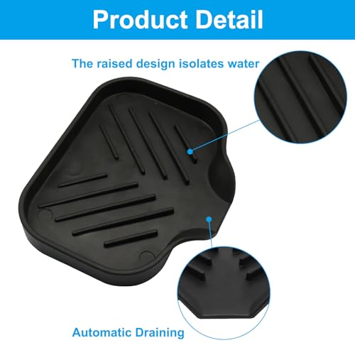 Self-Draining Rubber Soap Dish | Compact Black Bar Soap Holder