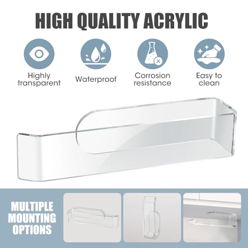 NiHome Clear Acrylic Hand Towel Rack - 2-Pack Adhesive Wall Bar