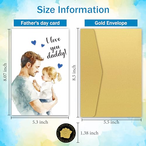 Heartfelt Father's Day Card from Daughter - 8x5.3 Inch