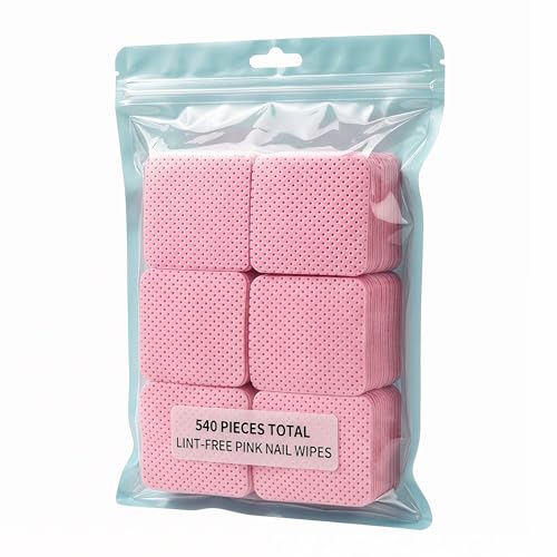 ToNewBe Lint-Free Nail Wipes 540PCS - Ultra-Absorbent Non-Woven Polish Remover Pads