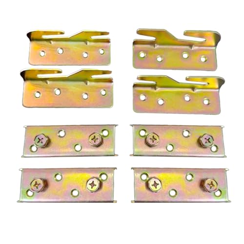Heavy Duty Bed Rail Brackets Set of 4 - 3.6''x1.3'' Galvanized Steel