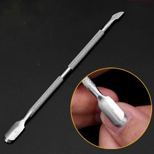 Stainless Steel Cuticle Pusher and Spoon Double-End Nail Cleaner