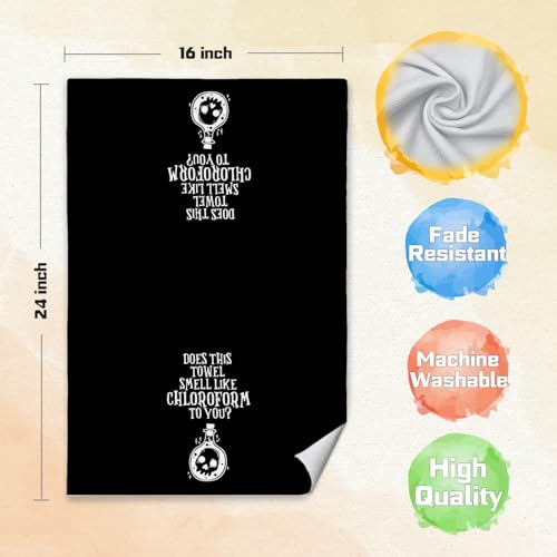 Funny Goth Witchy Hand Towel - Does This Towel Smell Like Chloroform 16x24
