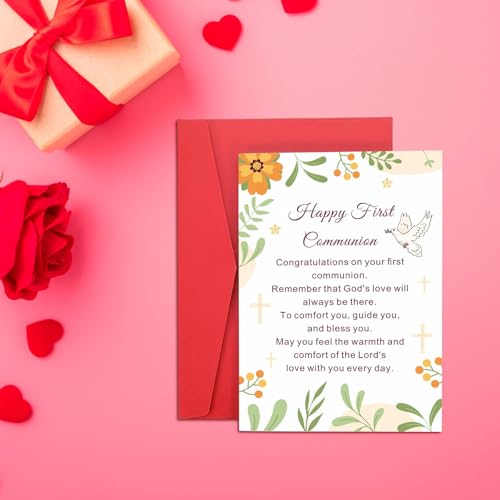 First Communion Gift Card for Boys and Girls - Christian Baptism Confirmation