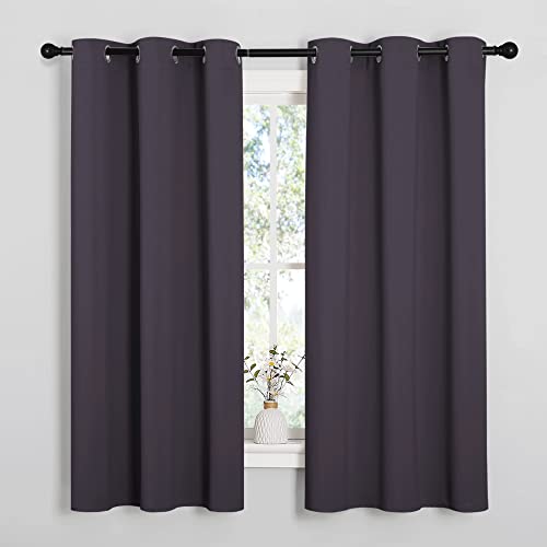 NICETOWN Greyish Purple Blackout Curtains - 34" x 54" Thermal Insulated Drapes