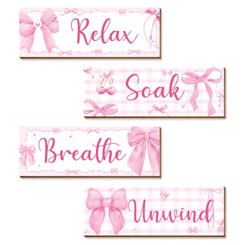 Pink Wall Decor Set with Inspirational Signs for Girls' Room - Riletese