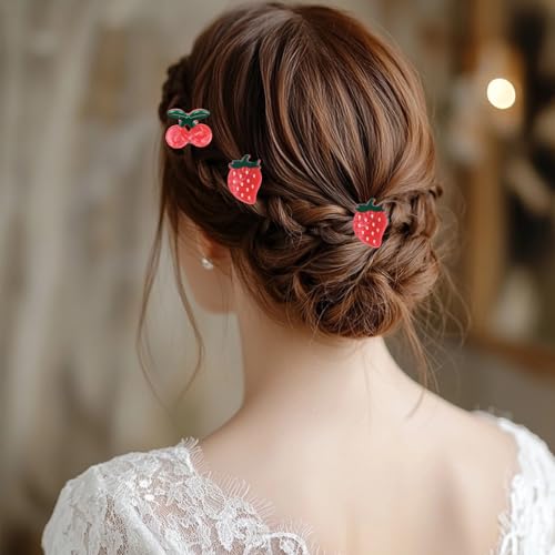 LOGJAM 10 PCS Fruit Hair Claw Clips Small Acetate Non-Slip Hair Accessories