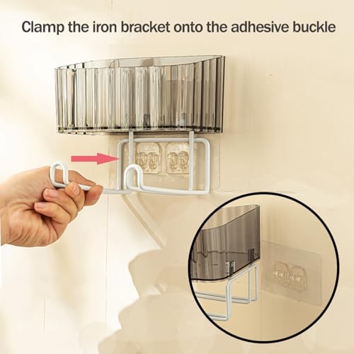 Clear Wall-Mounted Headband Organizer with Storage Box - MORNITE