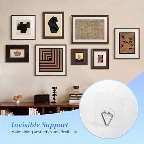 20pcs Adhesive Picture Hangers - 2.2 Inch Square Heavy-Duty Wall Plate Hooks