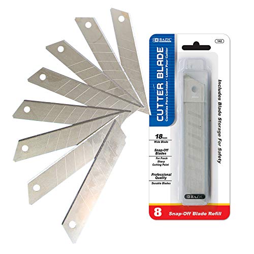 BAZIC Snap-Off Utility Cutter Replacement Blades - 8 Pack