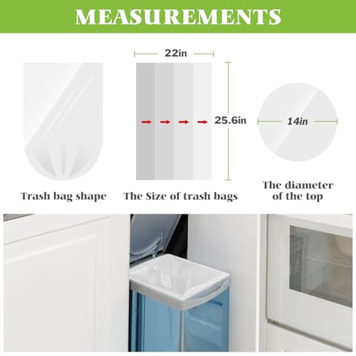 Teivio 8 Gallon Clear Trash Bags, Unscented, 70 Count