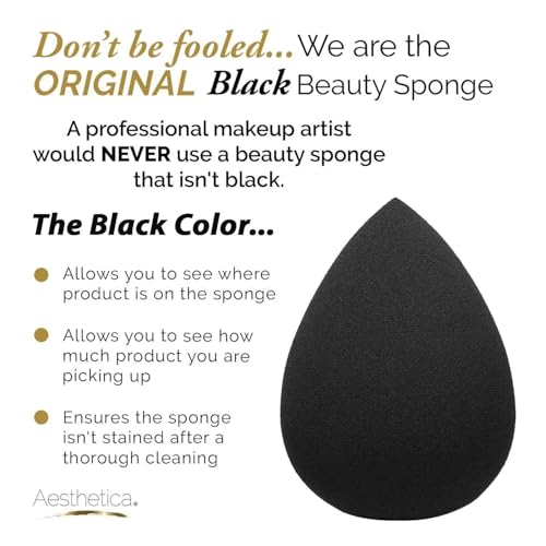 Aesthetica Makeup Sponge Blender - Latex-Free Vegan Beauty Blender for Foundation, Cream & Powder