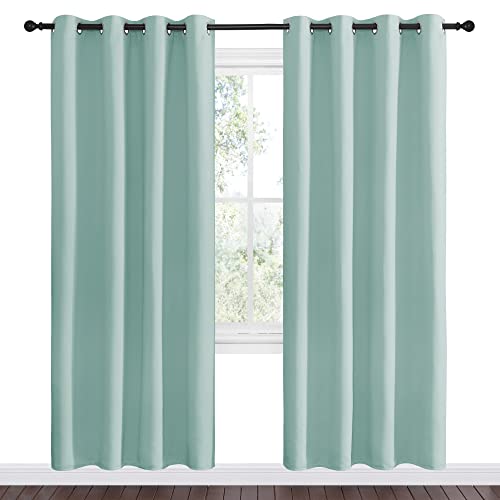 NICETOWN Aqua Blue Blackout Curtains 55" x 78" - 2 Panels