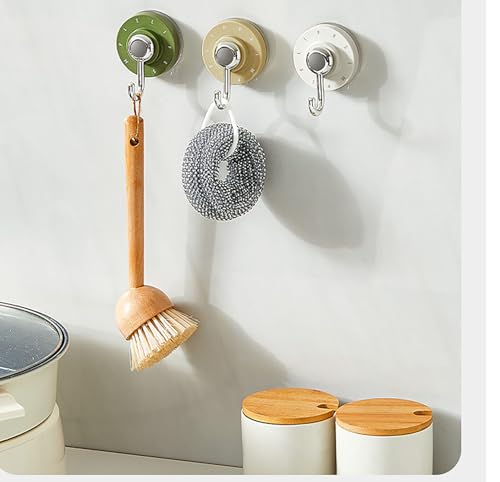 Heavy Duty Suction Cup Hooks - 2 Pack Green Towel Holders