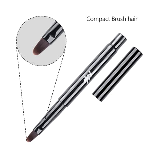 ACOSBRUOP Retractable Lip Brush with Cap Black Travel Lipstick Applicator