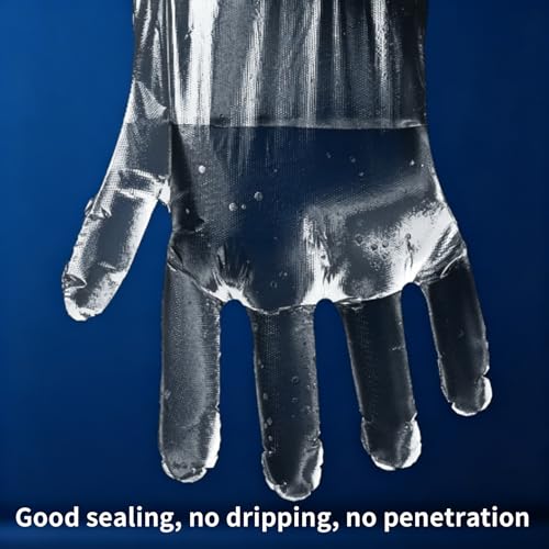 100 Pack Disposable Plastic Food Handling Gloves - BPA-Free, Waterproof