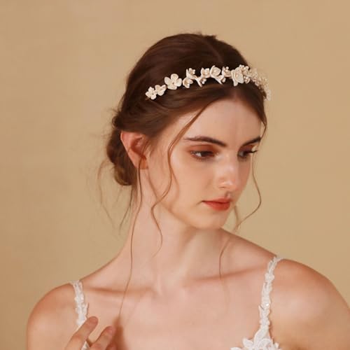Bridal Gold Wedding Headband Hair Accessories for Women and Bridesmaids