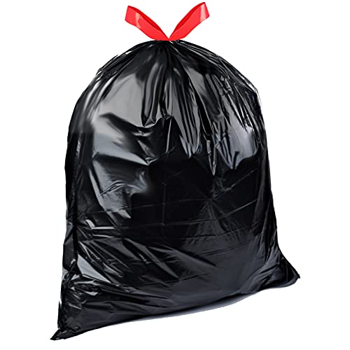 Amazon Basics 30 Gallon Drawstring Trash Bags, 50 Count