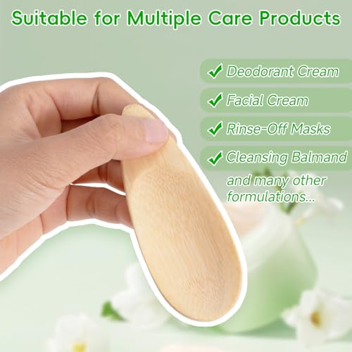 SmallCat Bamboo Deodorant Applicator & Makeup Spatula Mini Spoon