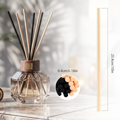 20 Pcs Reed Diffuser Replacement Sticks - 10 Black & 10 Natural