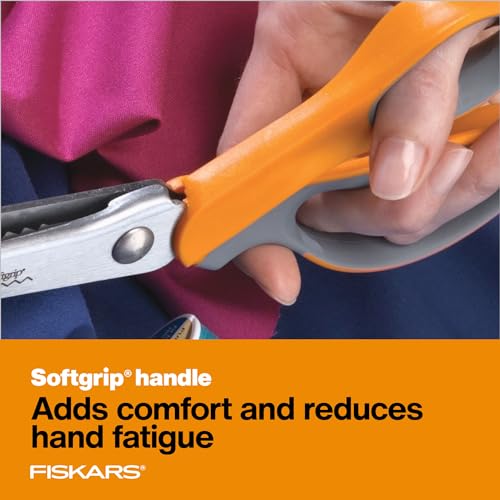 Fiskars 9" SoftGrip Pinking Shears for Fabric Cutting & Sewing
